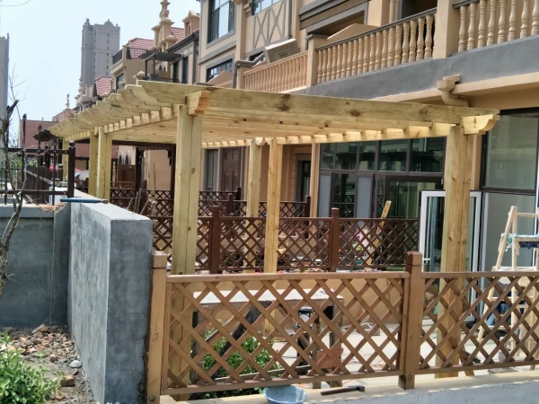 聊城木塑廊架围栏