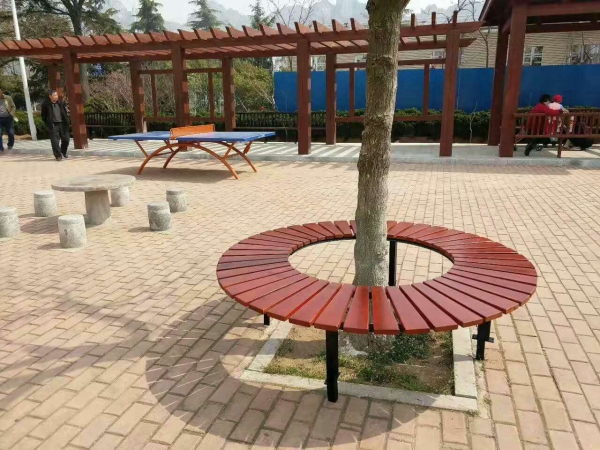 聊城防腐木树池座椅